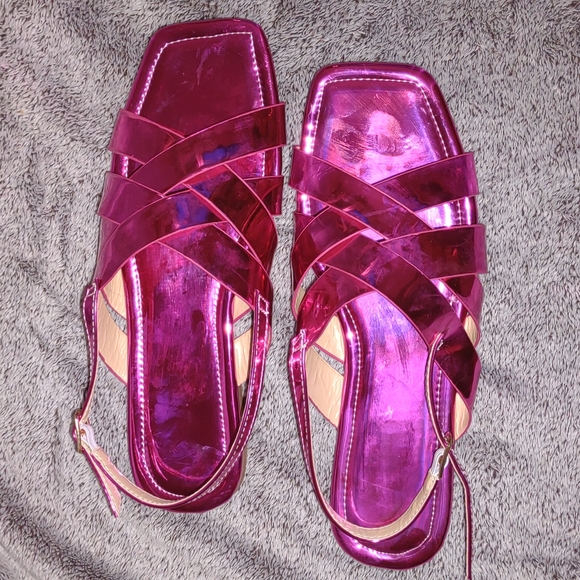 👣Metallic Slingback Sandals (Fuchsia) footwear - Picture 13 of 16